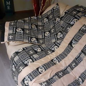 FULL SIZE SAINTS HOMEMADE REVERSIBLE QUILT